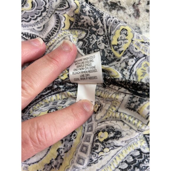 Croft Barrow Womens Medium Top Paisley 3/4 Sleeves Split Neck Retro - Picture 5 of 10